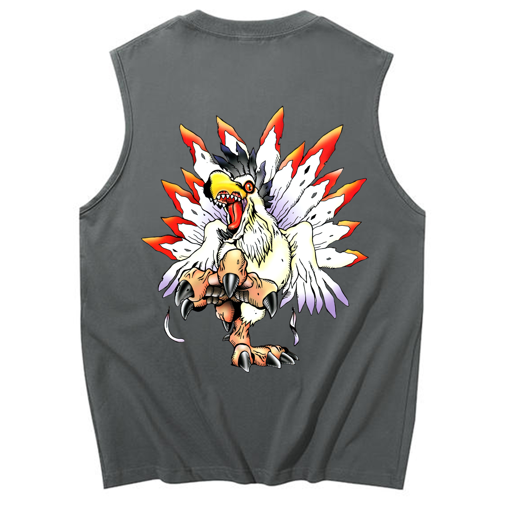 （画像用） Digimon デジタルモンスター/デジモン コットン100％タンクトップ（背面プリント）